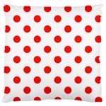 Polka Dots - Ferrari Red on White Standard Flano Cushion Case (Two Sides)