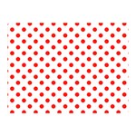 Polka Dots - Ferrari Red on White Double Sided Flano Blanket (Mini)