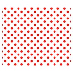 Polka Dots - Ferrari Red on White Double Sided Flano Blanket (Small)