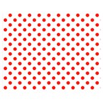 Polka Dots - Ferrari Red on White Double Sided Flano Blanket (Medium)