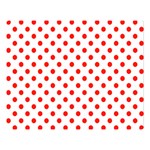 Polka Dots - Ferrari Red on White Double Sided Flano Blanket (Large)