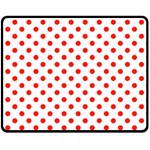 Polka Dots - Ferrari Red on White Fleece Blanket (Medium) (One Side)