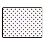 Polka Dots - Ferrari Red on White Fleece Blanket (Small) (One Side)