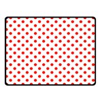 Polka Dots - Ferrari Red on White Double Sided Fleece Blanket (Small) (Two Sides)