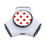 Polka Dots - Ferrari Red on White Portable USB Hub (One Side)