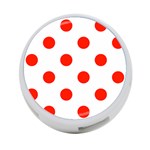 Polka Dots - Ferrari Red on White 4-Port USB Hub (Two Sides)