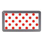 Polka Dots - Ferrari Red on White Memory Card Reader (Mini)