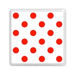 Polka Dots - Ferrari Red on White Memory Card Reader with Storage (Square)