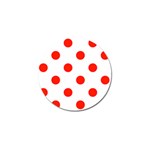 Polka Dots - Ferrari Red on White Golf Ball Marker (10 pack)