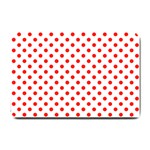 Polka Dots - Ferrari Red on White Small Doormat