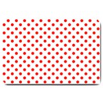 Polka Dots - Ferrari Red on White Large Doormat