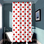 Polka Dots - Ferrari Red on White Shower Curtain 36  x 72  (Stall)
