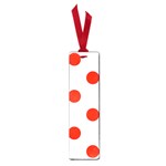 Polka Dots - Ferrari Red on White Small Book Mark