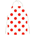 Polka Dots - Ferrari Red on White Full Print Apron