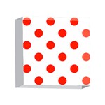 Polka Dots - Ferrari Red on White 4 x 4  Acrylic Photo Block