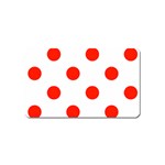 Polka Dots - Ferrari Red on White Magnet (Name Card)