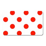 Polka Dots - Ferrari Red on White Magnet (Rectangular)