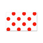 Polka Dots - Ferrari Red on White Sticker Rectangular (100 pack)
