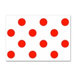 Polka Dots - Ferrari Red on White Sticker A4 (100 pack)
