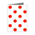 Polka Dots - Ferrari Red on White Mini Greeting Card