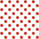 Polka Dots - Ferrari Red on White ScrapBook Page 12  x 12 
