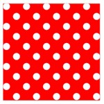 Polka Dots - White on Red Large Satin Scarf (Square)