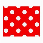 Polka Dots - White on Red Small Glasses Cloth
