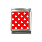 Polka Dots - White on Red Italian Charm (13mm)