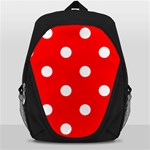 Polka Dots - White on Red Backpack Bag
