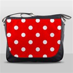 Polka Dots - White on Red Messenger Bag