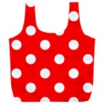 Polka Dots - White on Red Full Print Recycle Bag (XL)