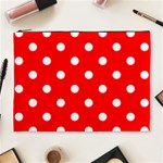 Polka Dots - White on Red Cosmetic Bag (XL)