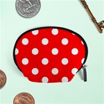 Polka Dots - White on Red Accessory Pouch (Small)