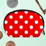 Polka Dots - White on Red Accessory Pouch (Large)