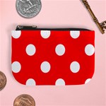 Polka Dots - White on Red Mini Coin Purse