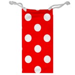 Polka Dots - White on Red Jewelry Bag
