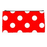 Polka Dots - White on Red Pencil Case