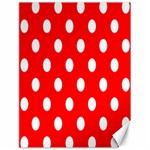 Polka Dots - White on Red Canvas 18  x 24 