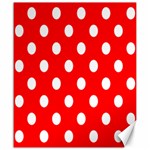 Polka Dots - White on Red Canvas 20  x 24 