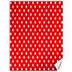 Polka Dots - White on Red Canvas 36  x 48 