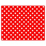 Polka Dots - White on Red Double Sided Flano Blanket (Medium)