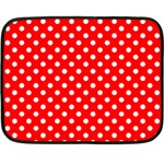 Polka Dots - White on Red Fleece Blanket (Mini)