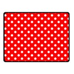 Polka Dots - White on Red Fleece Blanket (Small) (One Side)