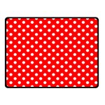 Polka Dots - White on Red Double Sided Fleece Blanket (Small) (Two Sides)