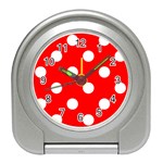 Polka Dots - White on Red Desk Alarm Clock
