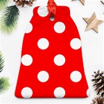 Polka Dots - White on Red Bell Ornament (Two Sides)