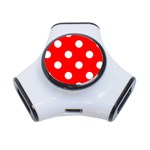 Polka Dots - White on Red Portable USB Hub (One Side)