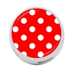 Polka Dots - White on Red 4-Port USB Hub (One Side)