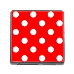Polka Dots - White on Red Memory Card Reader (Square)