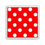 Polka Dots - White on Red Memory Card Reader with Storage (Square)